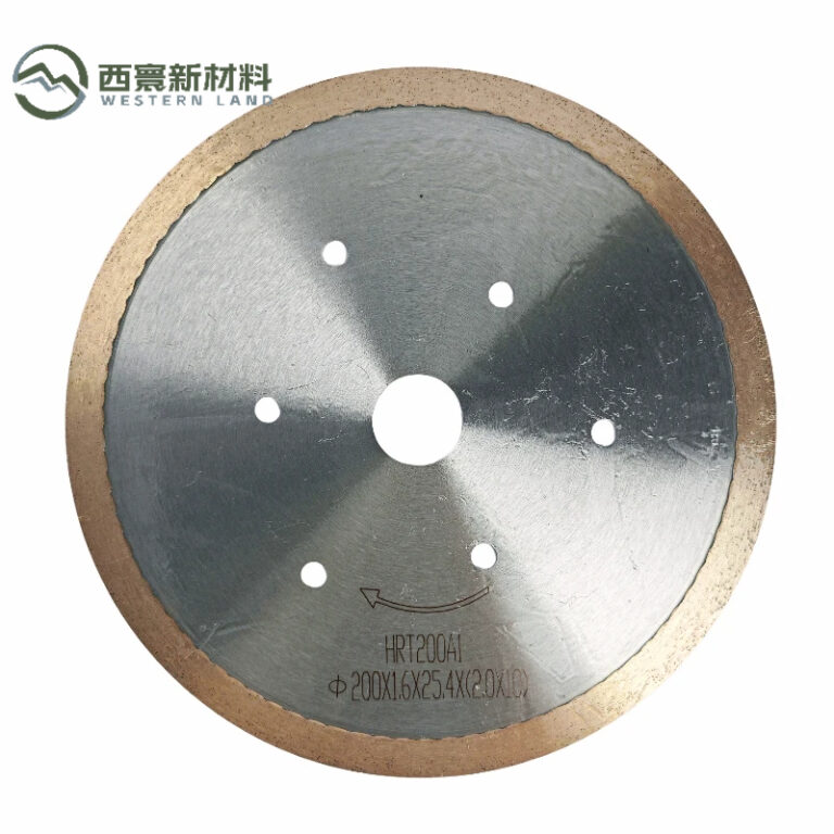 Diamond saw blade for ceramic green body cutting, continuous rim wet cutting blade for unfired porcelain tile
