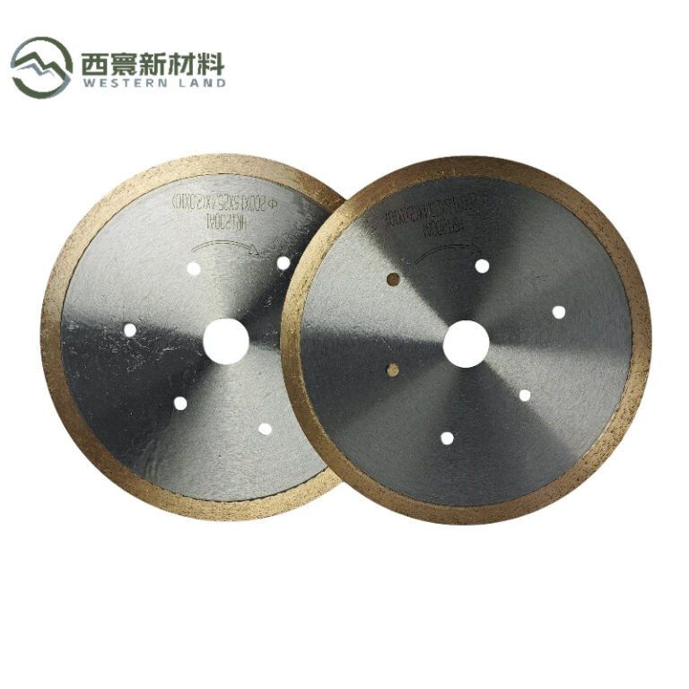 Diamond saw blade for ceramic green body cutting, continuous rim wet cutting blade for unfired porcelain tile