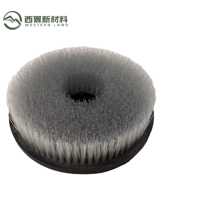 D160 disc antique abrasive brush — close-up of stiff nylon filament and base plate
